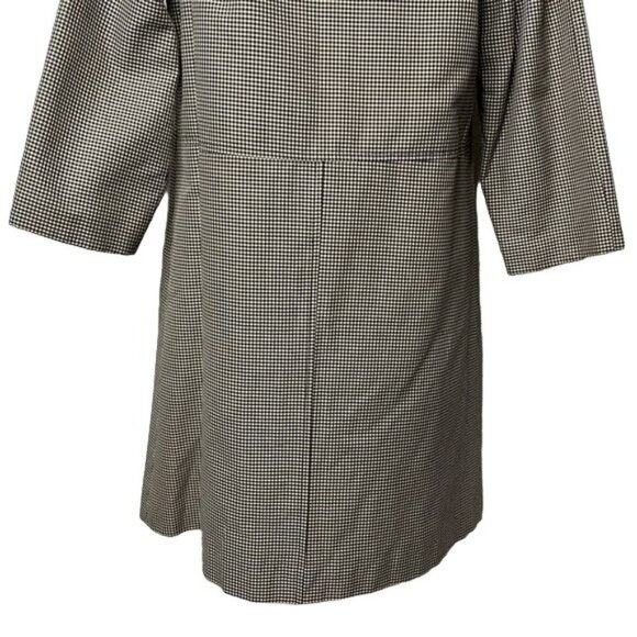 Vintage Canadian Maid Gray Plaid Overcoat Jacket Button Trench Nylon Coat Size L - Picture 6 of 12